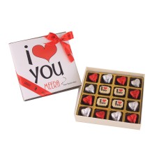 Personalised Valentines Gift Box Of I Love You Milk And White Chocolates