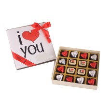 Valentines Gift Box Of I Love You Milk And White Chocolates