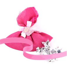 Pink Jute bag with pink motifs 10 chocolates