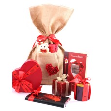 Love Bag Extra Large With Card, Chocolates, Bar, Teddy, Heart Chocolate, Candle And Much More